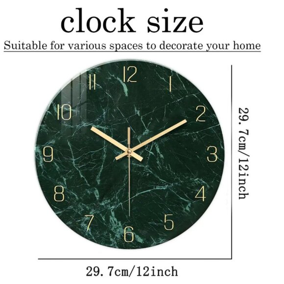 Constantplanet Abstract Wall Clock - Teal Wall Glass Clock Battery operated - Picture 3 of 5